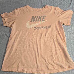 Nike Sportswear Tee-shirt Unisex Pink Gray White Short-sleeve size Large